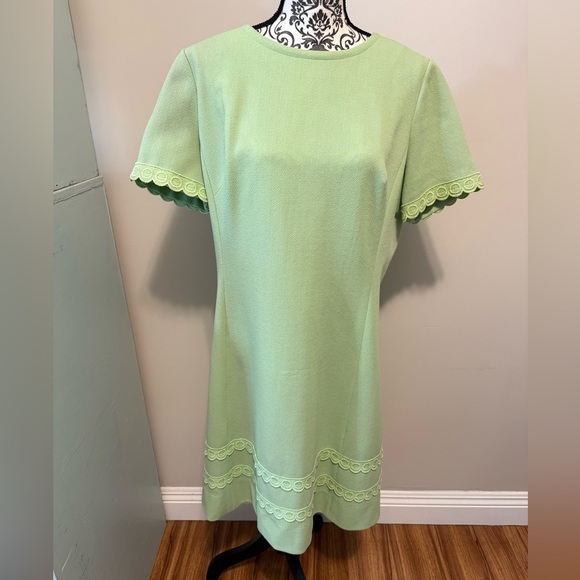 Edith Flagg Dresses & Skirts - VINTAGE EDITH FLAGG CALIFORNIA MINT GREEN POLYESTER DRESS SZ 10 CRIMPLENE KNIT